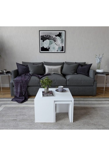 Decormet Ortanca Sehpa Beyaz Beyaz