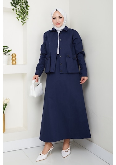 Körük Cepli Gömlek Etek İkili Takım 1551 - Lacivert Lacivert