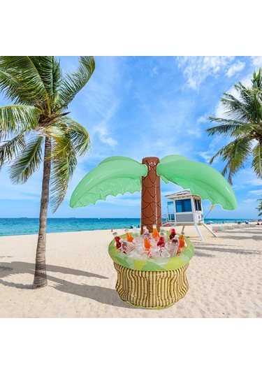 Mufunye Hafif Pvc Ağac Şekilli Sıcakken Serinletici, Deniz/pool Partileri İçin İçecekler Ve Buz Saklama Kabı, Havalandırılabilir Taşınabilir