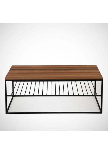 Etna Orta Sehpa Metal & Orta Masa Ceviz / Metal Ayaklı Sehpa