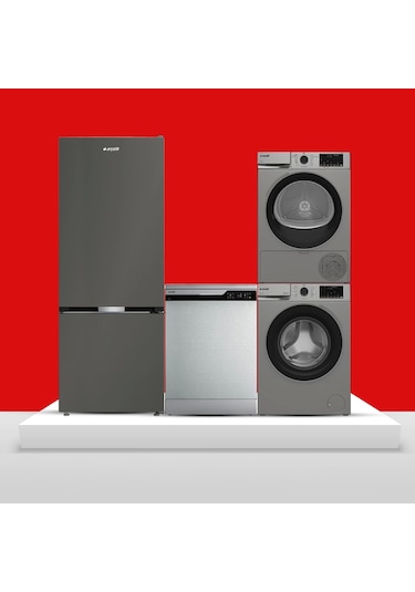 Arçelik Buzdolabı 270475MG - Bulaşık 6444OKI - Çamaşır 9120DMXS - Kurutma 900KMXS 4'lü Set