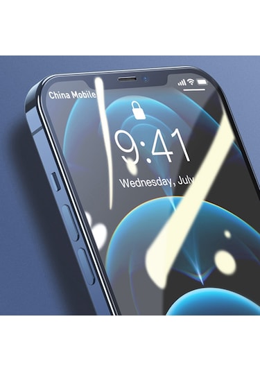 Baseus Apple Uyumlu   iPhone 12 Mini Full Anti Blue Light Koruyucu 2Adet Siyah