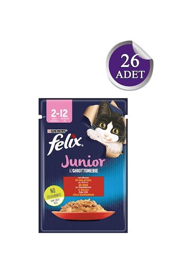 Purina Felix Pouch Sığır Etli Yavru Kedi Maması 26 x 85 G