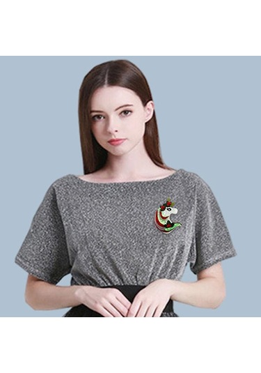 Blucome Sevimli Karikatür Hayvan Akrilik Broş Kadın Erkek Çanta Takım Elbise Yeni Yıl Hediyesi İçin Kırmızı