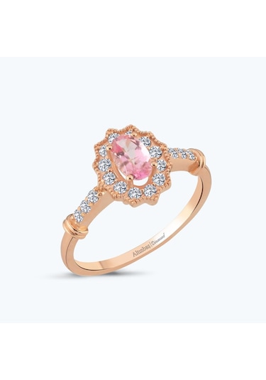 Altınbaş Pırlanta Pembe Safir Oval Yüzük Pnf001pps-14k