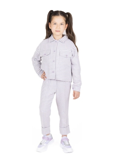 Best Kids Kız Çocuk Kazayağı Desenli Ceket 6-14 Yaş 001