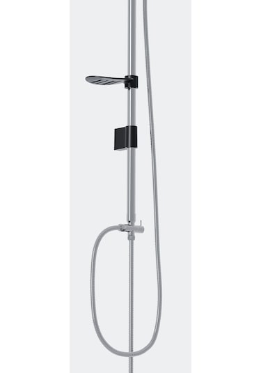 Robot Duş Seti Krom Siyah Tepe Duş Sistemi Yağmurlama Sistemi Paslanmaz Krom - Siyah