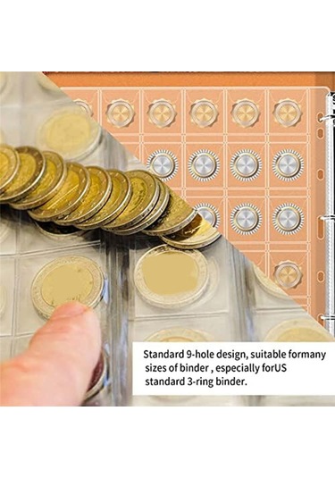 Anjiexun Koleksiyoncular İçin 6 Yaprak Madeni Para, Yaprak Başına 42 Cep/toplamda 252 Cep Şeffaf