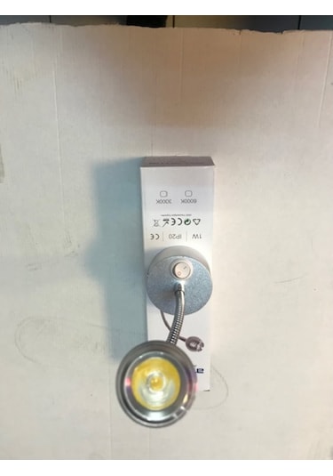 1W Okuma Apliği Sipralli Beyaz G.Işığı Gümüş