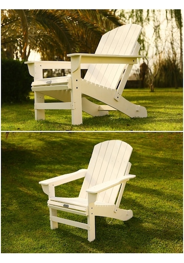 Mandu Adirondack Ahşap Bahçe Sandalyesi Beyaz (551457121) Beyaz