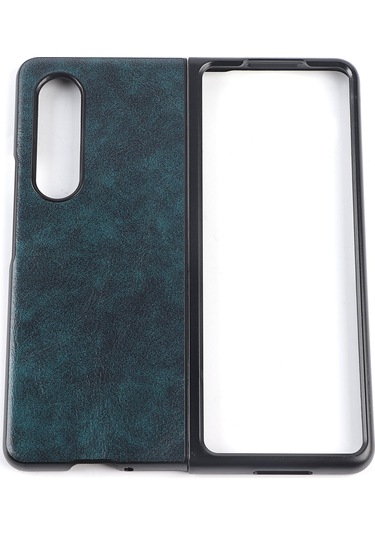 Galaxy Uyumlu Z Fold 3 Mavi İş Desenli Kılıf Kaiyi