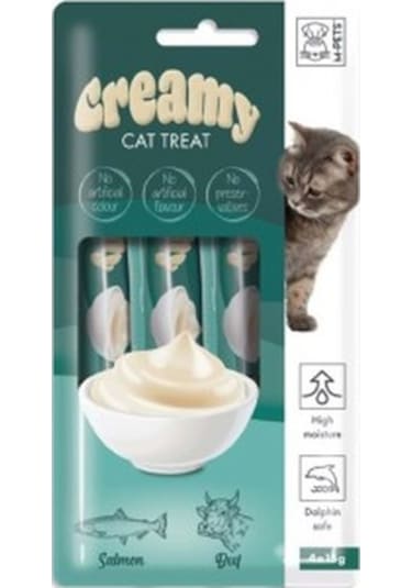M-Pets Creamy Somon Balıklı Biftekli Kedi Ödülü 4 x 15 G