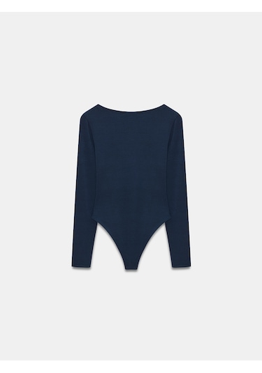 Dilvin 32549 Kayık Yaka Bodysuit-k.lacivert K.lacivert