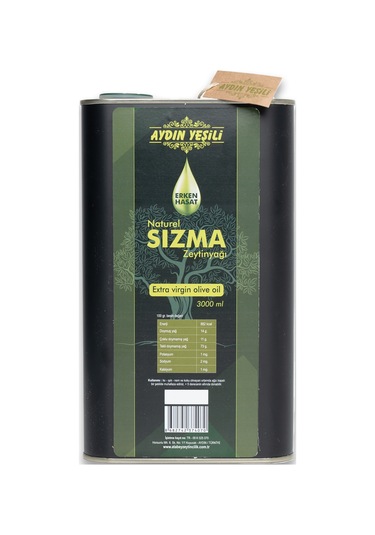 Aydın Yeşili Erken Hasat Naturel Sızma Zeytinyağı 3 L