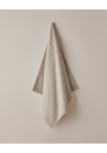 English Home Chequer Pamuk Banyo Havlusu 80x150 Cm Bej Bej