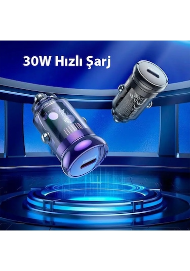 Hoco Z53 Sight Pd30w Type-c Girişli Araç Hızlı Şarj Aleti