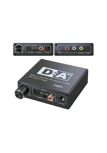 Dijital To Analog Dac Çevirici Dönüştürücü Optik Ses Adaptörü