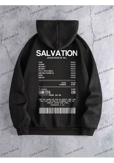 Y2k Trend Sezon Unisex Retro Sweatshırt Kapşonlu Kod 1776 Trz1747 Siyah