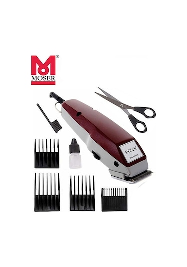 Moser Type-1400 Kırmızı Kutu Setli 4 Tarak + Makas Saç Kesme Makinesi 3877