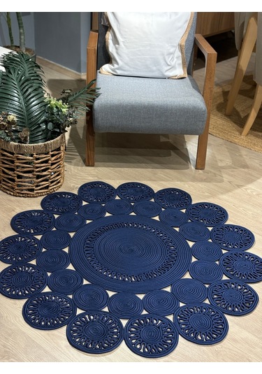 Marguerite Trikot Papatya Model Kilim Lacivert