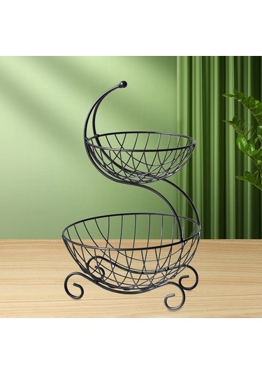 Tongxida Çelik Meyve Kasesi Depolama Standı - Siyah Mutfak Asil Asil Siyah