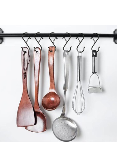 Lemestar 35 Adet 9 Cm S-şekilli Güvenlik Kanca Siyah - Çelik Yapı, İç/ Dış Kullanım, Mutfak/ Dolap/ Bahçe Asma Gereci