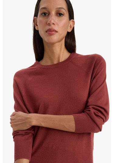 Defacto Relax Fit Bisiklet Yaka Kazak I6913az25wnbn320 Kahve