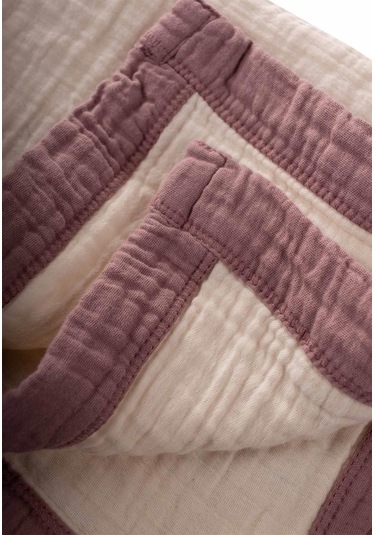 Cigit Kalın Biyeli Çift Kat Ham Battaniye 85x90 Cm Bakır Krem