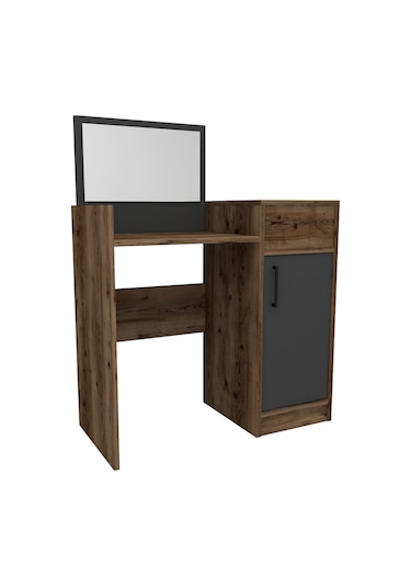 Arnetti Sedef Aynalı Makyaj Masası Ceviz Antrasit