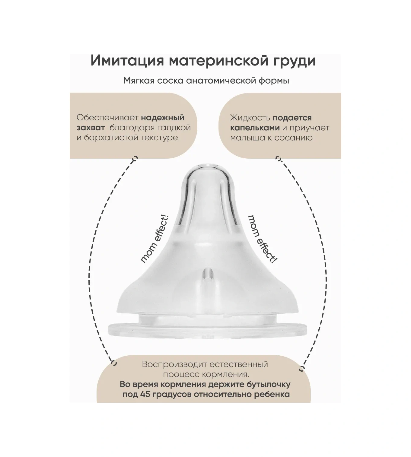 Paomma Mom Effect Anti-colic S Biberon Emziği Yenidoğanlar İçin 105902439 Beyaz