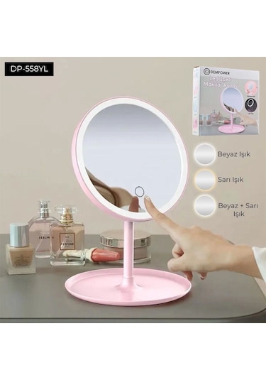 Oval Işıklı Makyaj Aynası Çok Renkli
