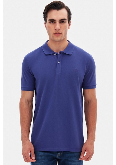 D's Damat Ds Damat Regular Fit Mor %100 Pamuklu Uzun Ömürlü Kıvrılmaz Polo Yaka Nakışlı T-shirt 4hc14ort51000 M01
