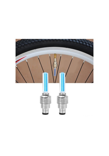 Dianziye Dış Etkinlikler İçin 4'lü Mavi Jant Feneri, Hafif Ve Dayanıklı Bisiklet Valf Lambası