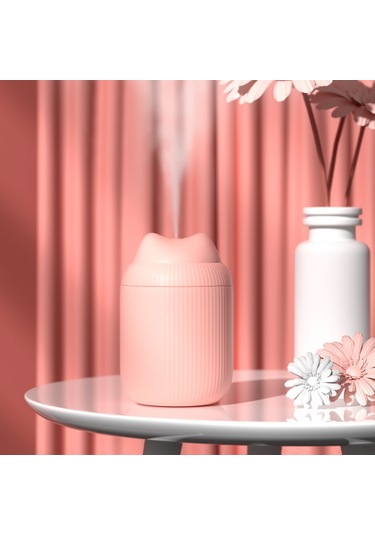 Tenfowee Sevimli Kedi Şekilli Taşınabilir Usb Nemlendirici Ve 7 Renk Led Işık Özelliği