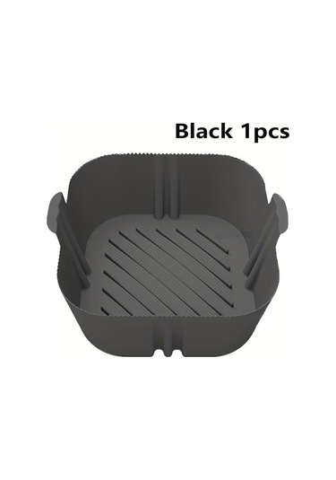 Siyah Silikon Hava Fritözler Fırın Pişirme Tepsisi Yeniden Kullanılabilir Airfryer Silikon Sepet Pizza Kızarmış Tavuk Airfryer Tava Astarı Siyah