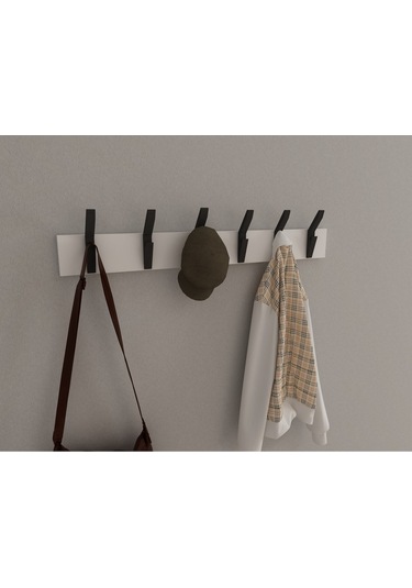 Hepsi3boyutlu Modern Duvar & Kapı Kanca Askılık - 6 Adet Siyah Kanca Askılık - Model No : 3 Siyah