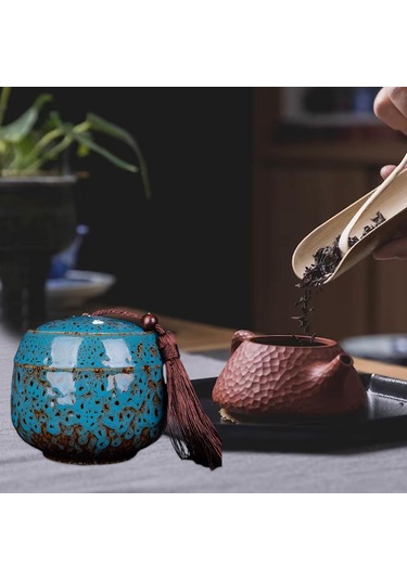 Suntek Seramik Çay Teneke Kutu Gıda Kabı Hava Geçirmez