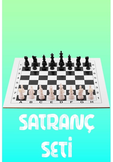 Satranç Takımı Seti Mdf Ahşap Tabla Plastik Taşlar Kutulu Başlangıç Seti Kutu Oyunu 29 Cm