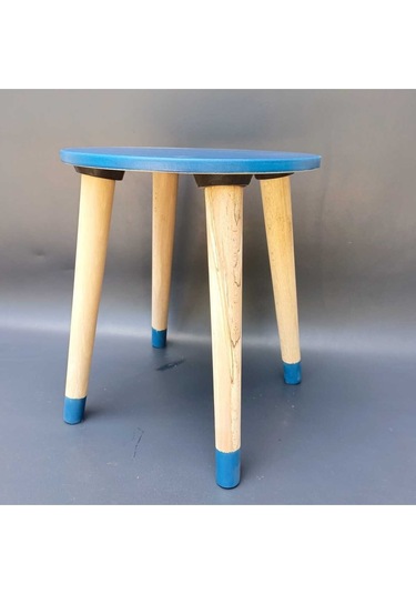 Na Neşeli Ahşap Ahşap Çocuk Taburesi. Çocuk Sandalyesi. Çalışma Masası .renkli Çocuk Odası Sehpa Çiçeklik Ev Dekoru Boncuk Mavi