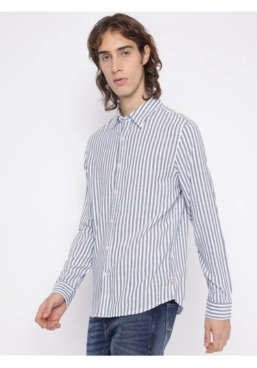 Guess Parker Erkek Mavi Keten Karışımlı Gömlek M5yh16whc20-f7ıx Mavi