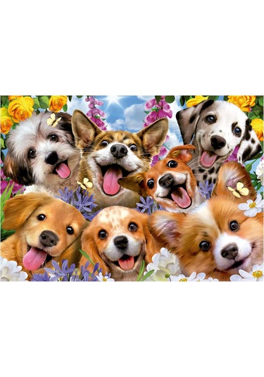 Educa 1000 Parça Yavru Köpek Selfiesi Puzzle - Puppies Selfie Howard Robinson - 19931