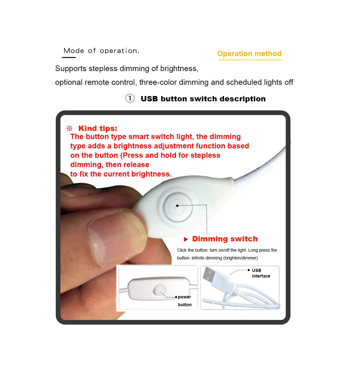 Yunboo Led Masa Lambası, Usb Şarjlı, Dimmable Işıklı, Uzaktan Kumandalı, Renk Ayarlı, Yatak Odası Gece Lambası Beyaz