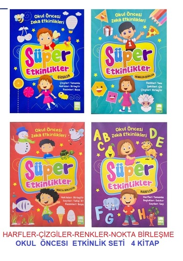 Okul Öncesi Süper Zeka Etkinlikleri Çizgiler Harf Bi...