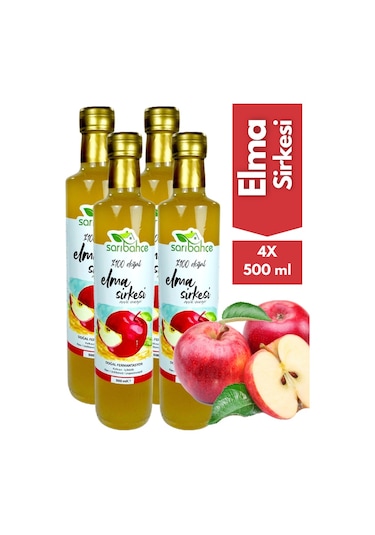 Elma Sirkesi 500 Ml 4'lü Paket - Organik Doğal Fermantasyon