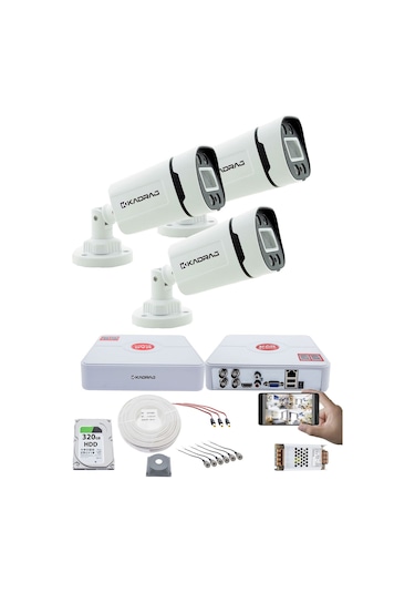 3 Kameralı Set - Gece Renkli 5mp Sony Seculensli Kdj-3s-4w-p