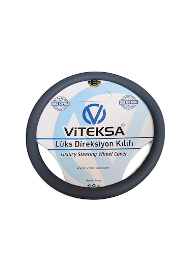 Viteksa Lüks Kokusuz Sert Silikon Direksiyon Kılıfı Siyah