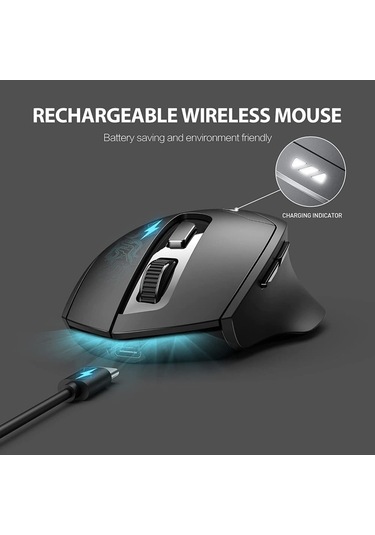 Inphıc Dr01 Bluetooth 4.0 / Bluetooth 5.0 / 2.4g Kablosuz Fare Bilgisayar Dizüstü Ergonomi Mouse