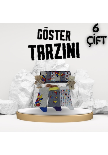 Garanti Çorap Eğlenceli Desenli Unisex Soket 6 Lı 8a Çok Renkli