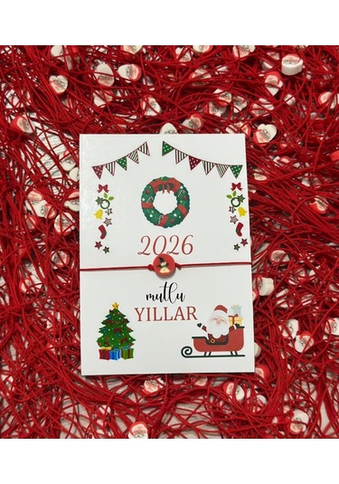 Yılbaşı Yeni Yıl Dilek Bilekliği 2026 Özel Tasarım Kartlı Hediyelik 10 Adet