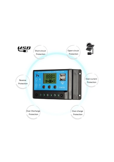 Yaozixa Güneş Enerjisi Kontrolörü 12.6v 10a - Lcd Ekranlı Lityum Pil Şarj/dişarj Yöneticisi Güneş Panelleri İçin